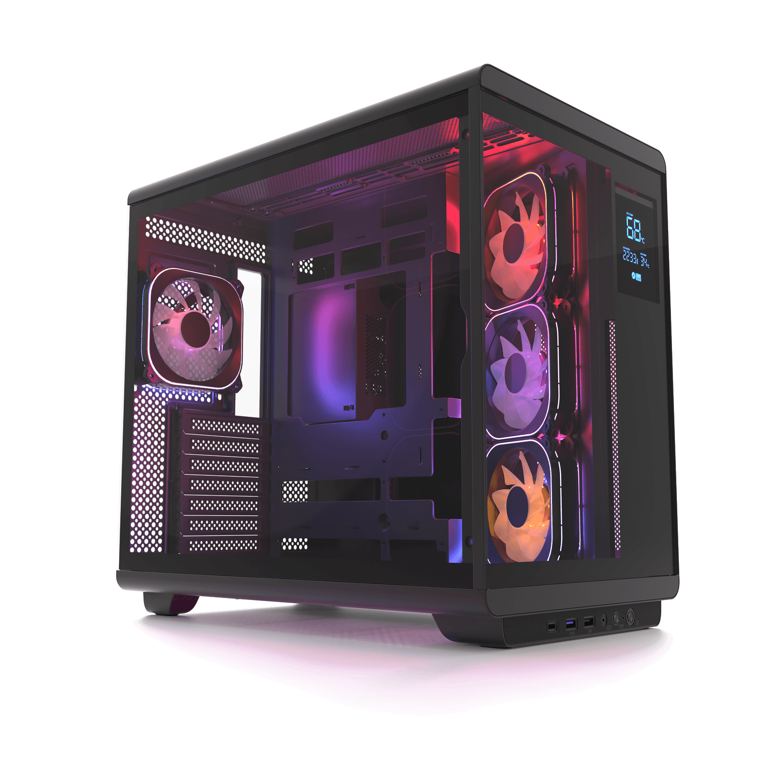 HC710 850W 80+ Bronze ARGB Akvaryum ATX Mid Tower Siyah