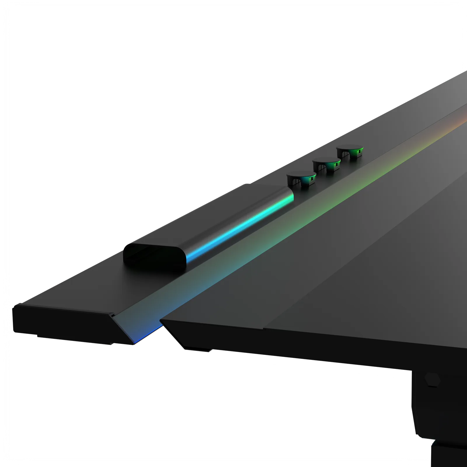 ION X ذو المحركات المزدوجة قابل لتعديل الارتفاع RGB 160x80 أسود مكتب العمل و 3